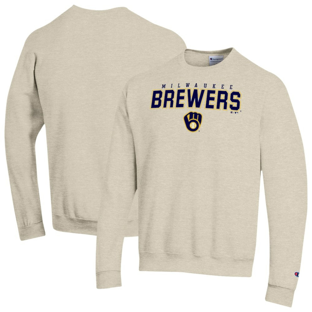Milwaukee Brewers Champion Eco Powerblend Sweatshirt - Oatmeal Sweatshirts