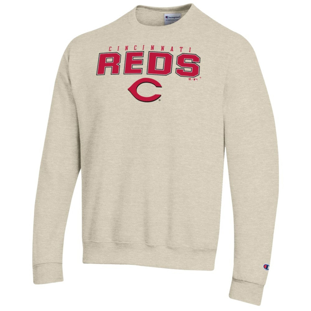 Cincinnati Reds Champion Eco Powerblend Sweatshirt - Oatmeal Sweatshirts