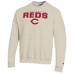 Cincinnati Reds Champion Eco Powerblend Sweatshirt - Oatmeal Sweatshirts