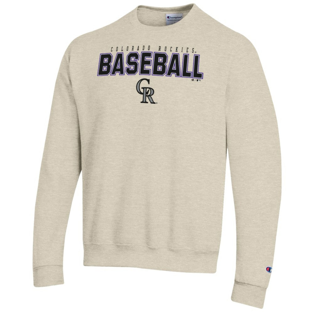 Colorado Rockies Champion Eco Powerblend Sweatshirt - Oatmeal Sweatshirts