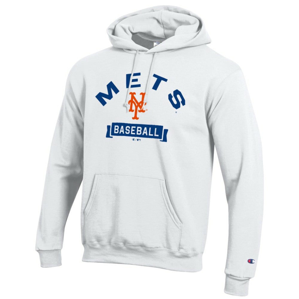 New York Mets Champion Eco Powerblend Hoodie - White Hoodies