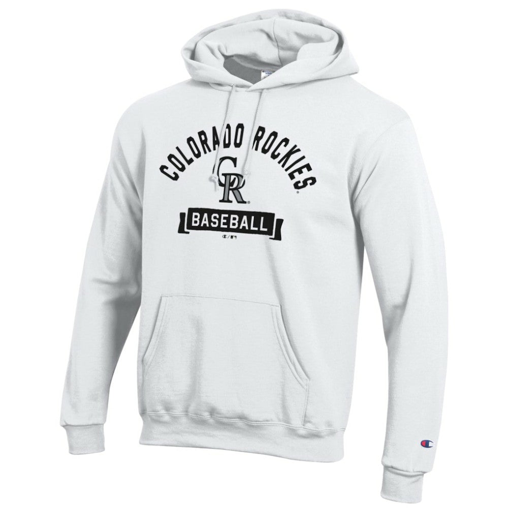 Colorado Rockies Champion Eco Powerblend Hoodie - White Hoodies