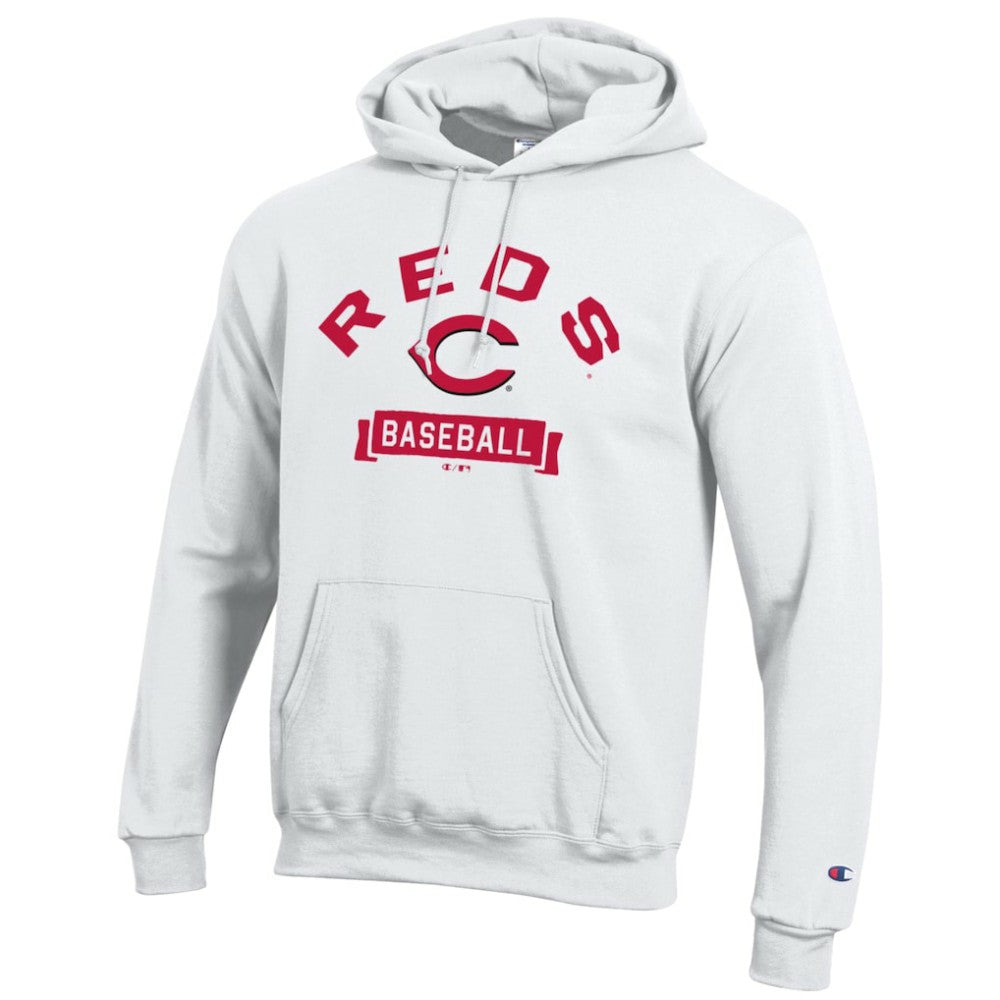 Cincinnati Reds Champion Eco Powerblend Hoodie - White Hoodies