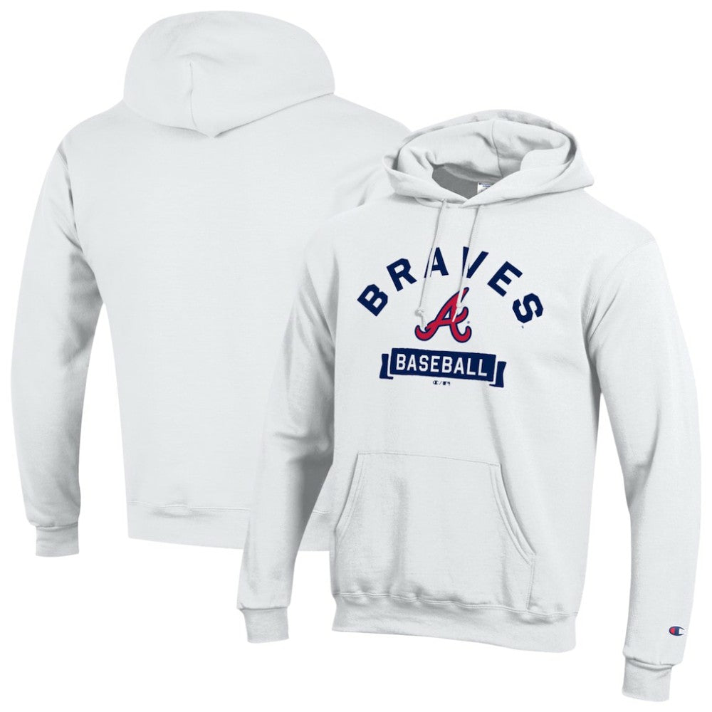 Atlanta Braves Champion Eco Powerblend Hoodie - White Hoodies