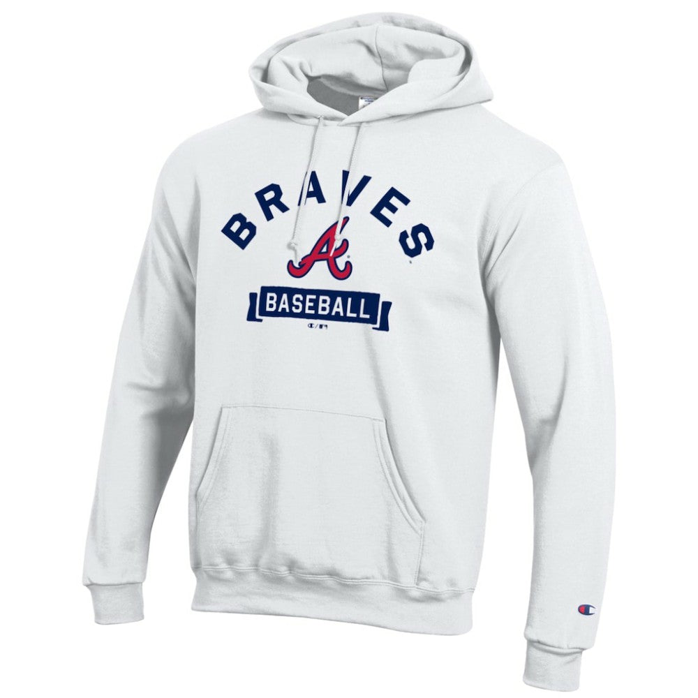 Atlanta Braves Champion Eco Powerblend Hoodie - White Hoodies