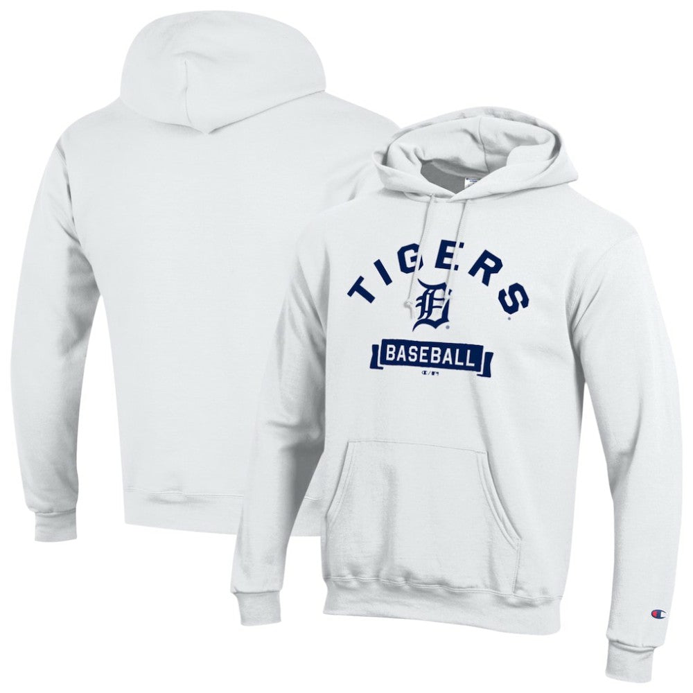 Detroit Tigers Champion Eco Powerblend Hoodie - White Hoodies