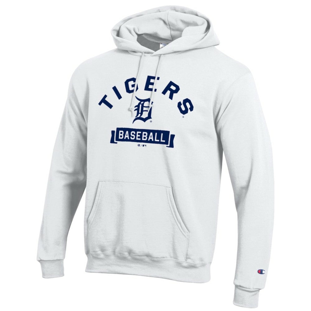 Detroit Tigers Champion Eco Powerblend Hoodie - White Hoodies
