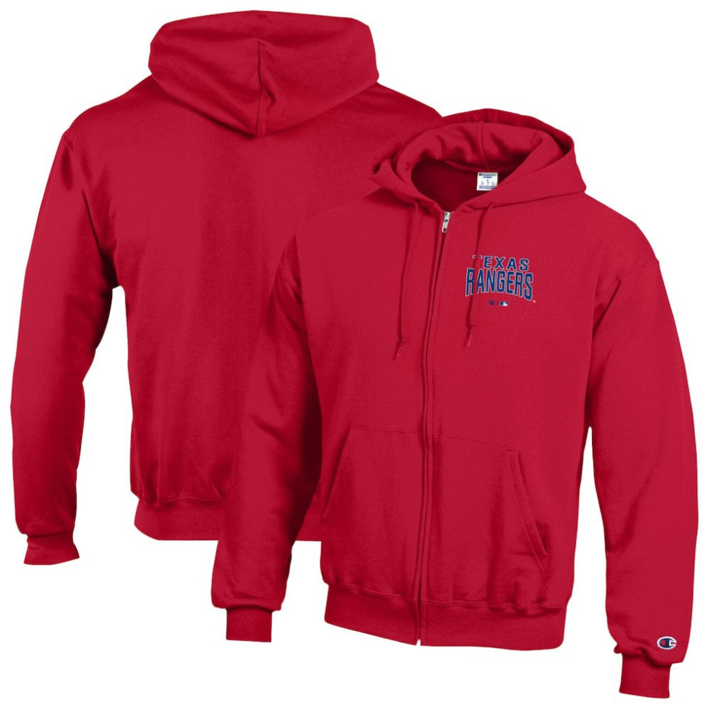 Texas Rangers Champion Eco Powerblend Full-Zip Hoodie - Red Hoodies