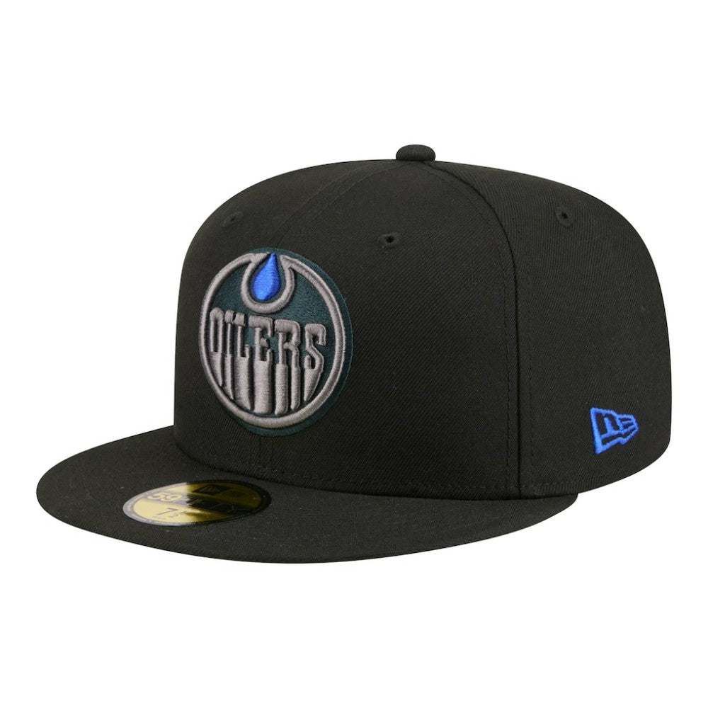 Edmonton Oilers New Era Color Pop 59FIFTY Fitted Hat - Black | US 203778843
