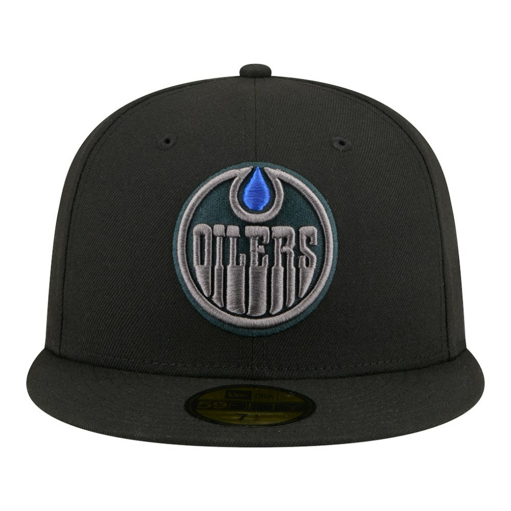 Edmonton Oilers New Era Color Pop 59FIFTY Fitted Hat - Black | US 203778843