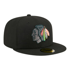 Chicago Blackhawks New Era Color Pop 59FIFTY Fitted Hat - Black | US 203778844
