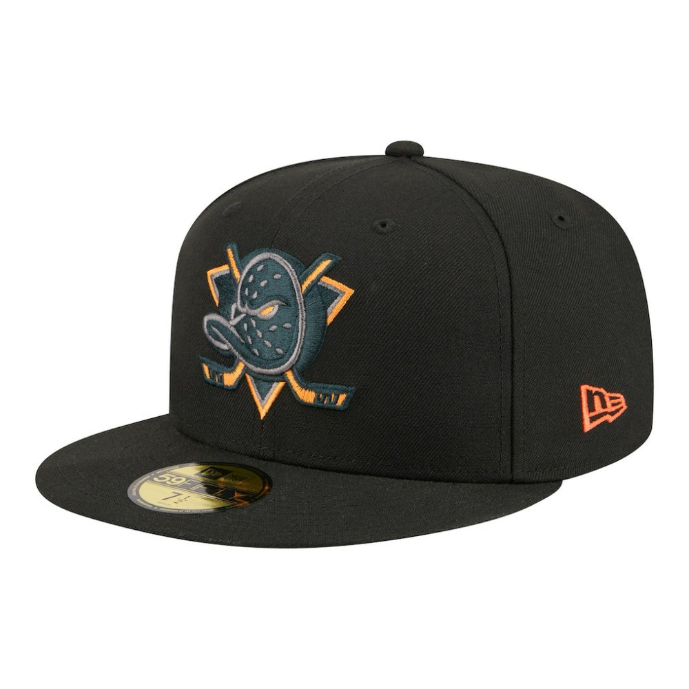 Anaheim Ducks New Era Color Pop 59FIFTY Fitted Hat - Black | US 203778845