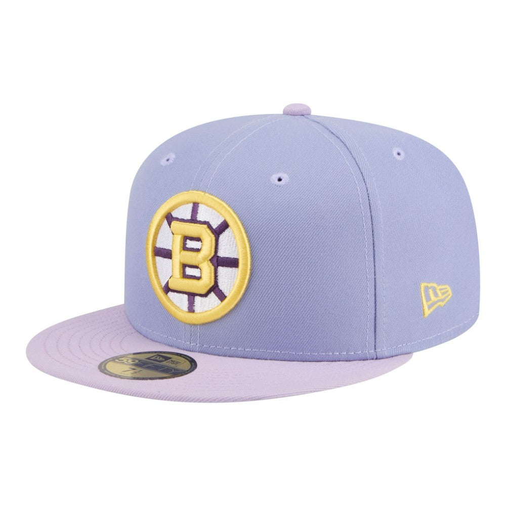 Boston Bruins New Era Lavender Bloom 59FIFTY Fitted Hat - Light Purple/Purple | US 203778866