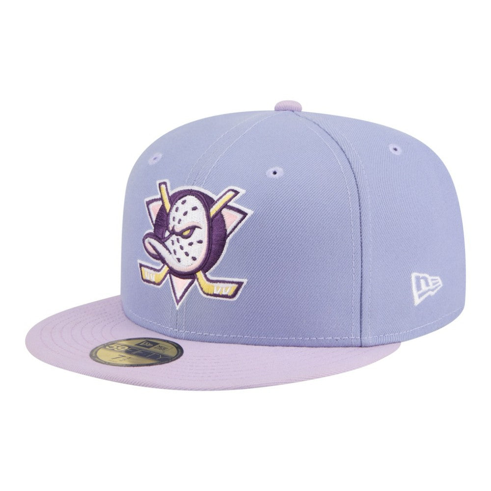Anaheim Ducks New Era Lavender Bloom 59FIFTY Fitted Hat - Light Purple/Purple | US 203778870