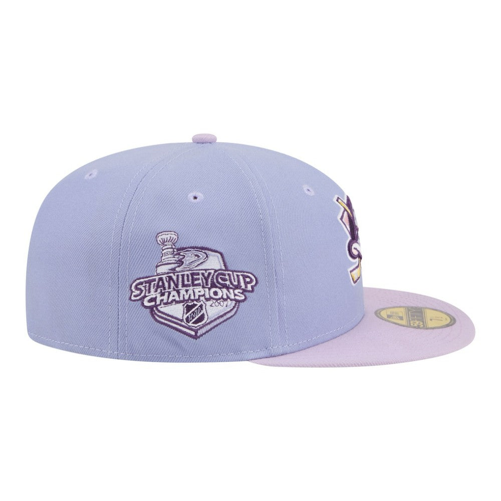 Anaheim Ducks New Era Lavender Bloom 59FIFTY Fitted Hat - Light Purple/Purple | US 203778870