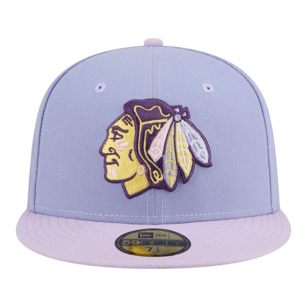 Chicago Blackhawks New Era Lavender Bloom 59FIFTY Fitted Hat - Light Purple/Purple | US 203778872