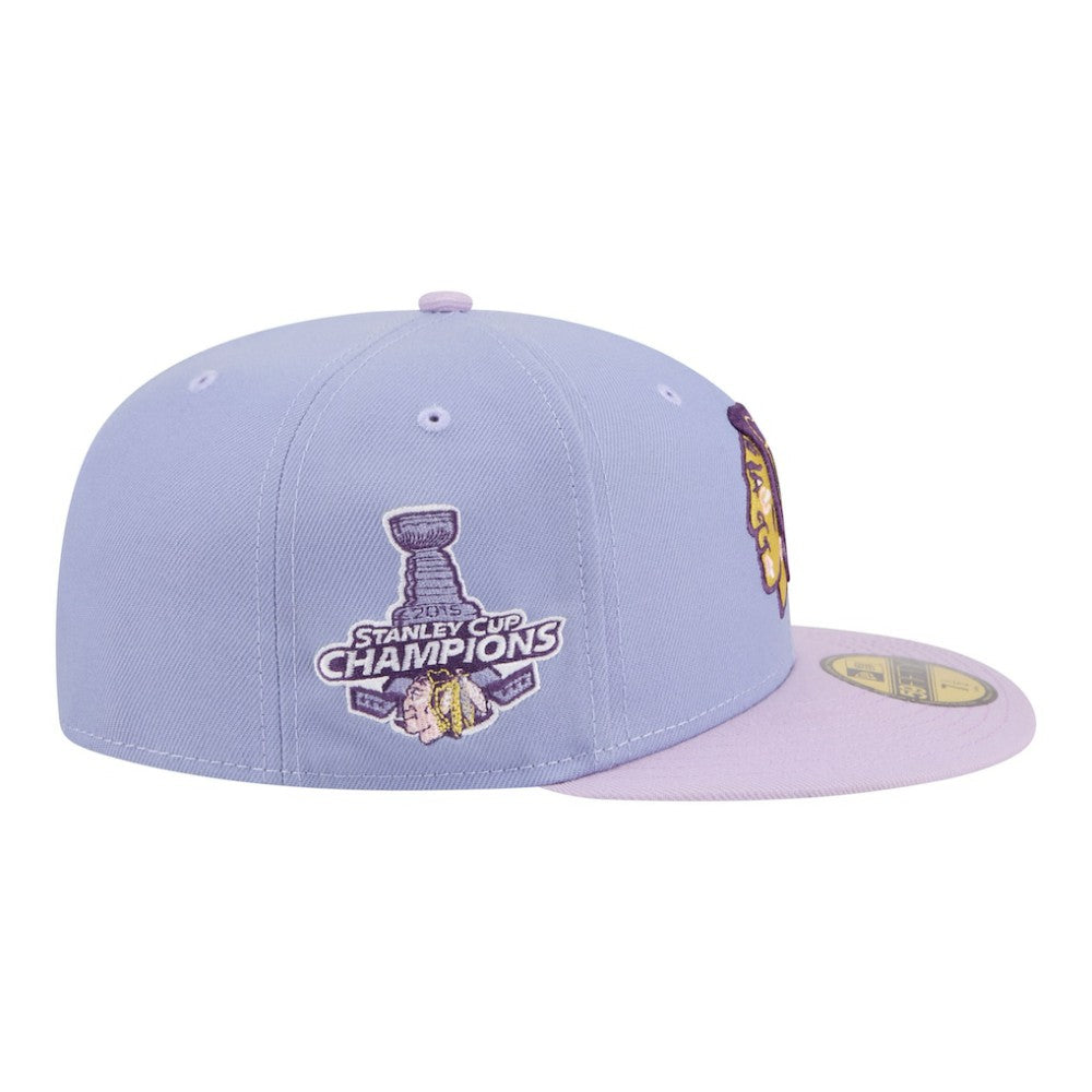 Chicago Blackhawks New Era Lavender Bloom 59FIFTY Fitted Hat - Light Purple/Purple | US 203778872