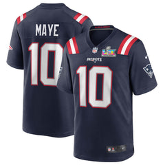 Drake Maye New England Patriots Super Bowl LX Patch Game Jersey - Navy Jerseys