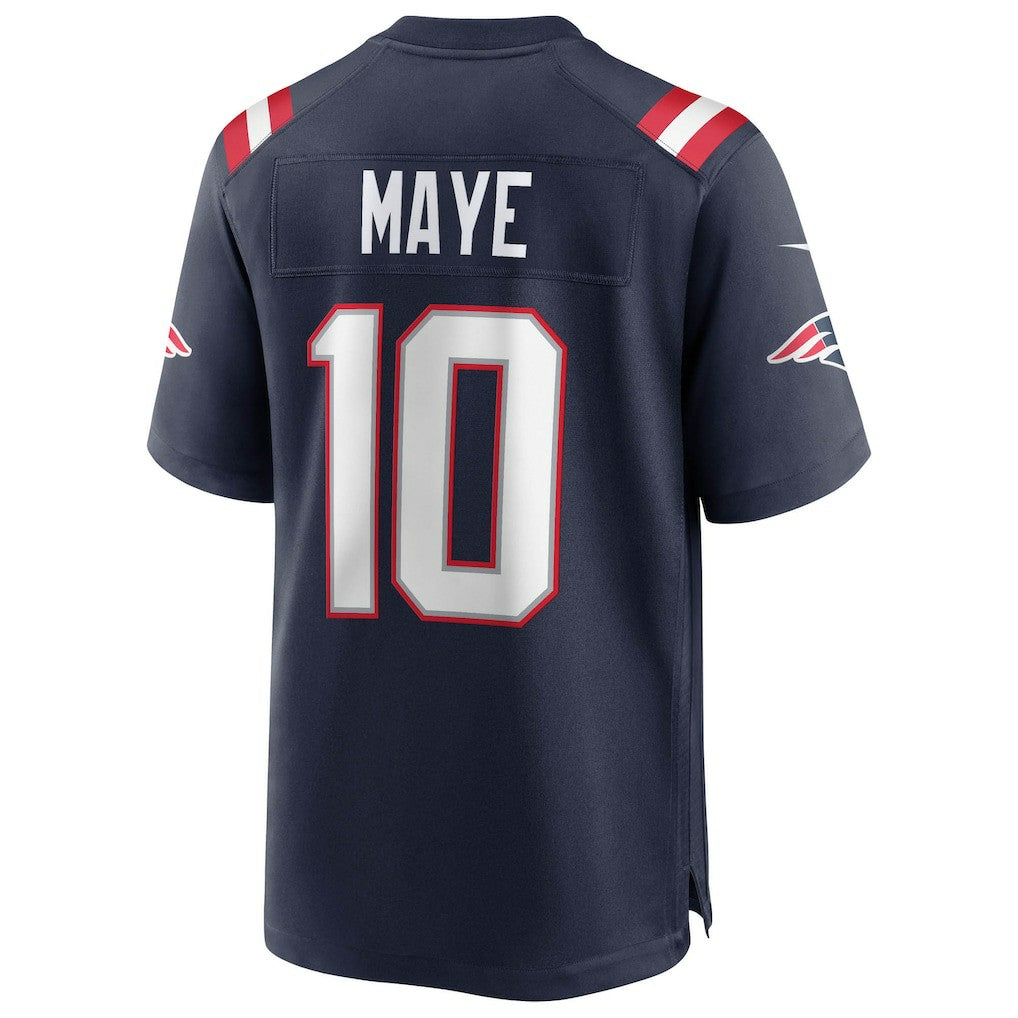 Drake Maye New England Patriots Super Bowl LX Patch Game Jersey - Navy Jerseys