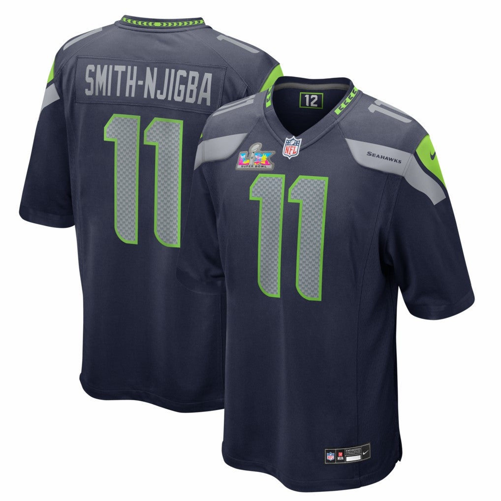 Jaxon Smith-Njigba Seattle Seahawks Super Bowl LX Patch Game Jersey - College Navy Jerseys