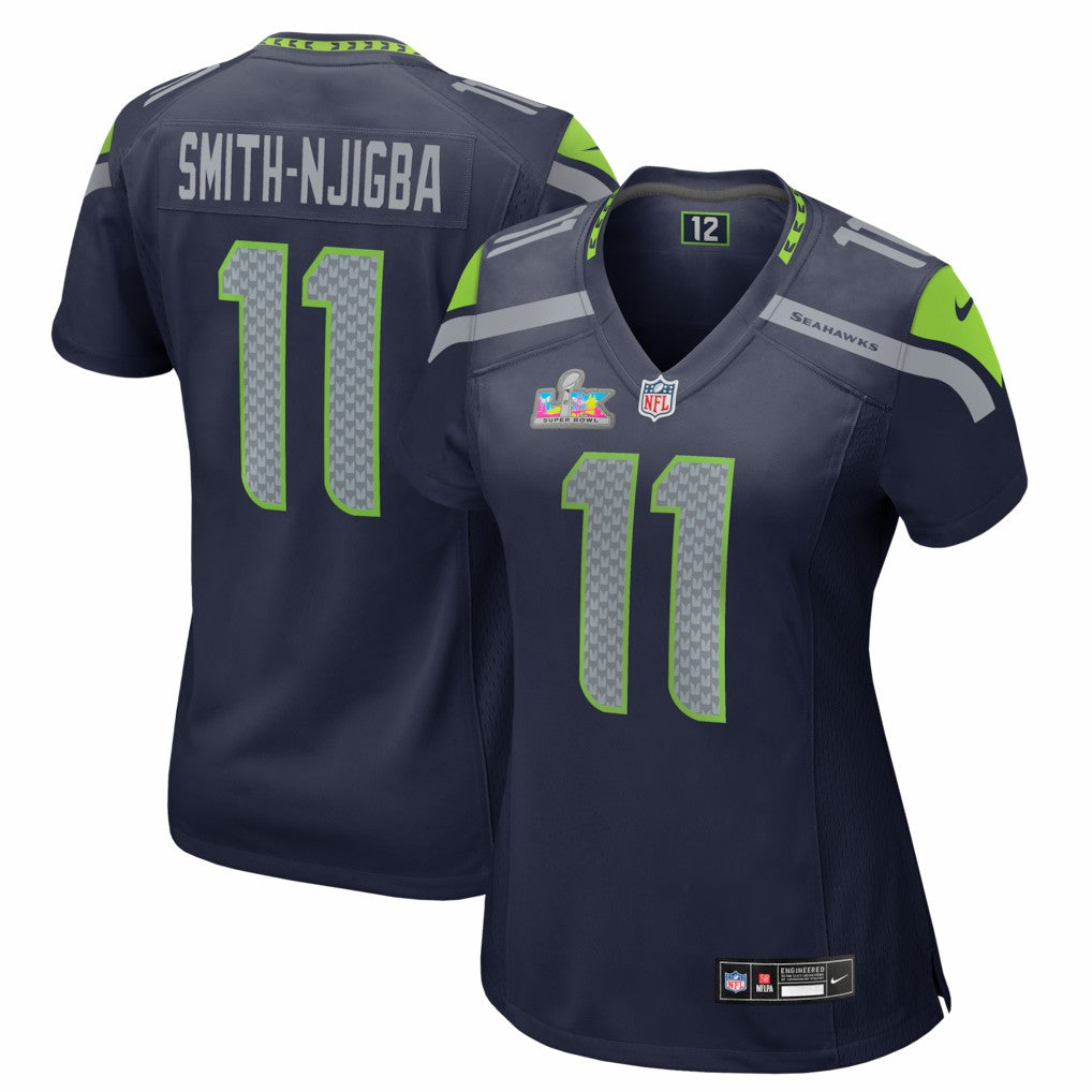 Jaxon Smith-Njigba Seattle Seahawks Women's Super Bowl LX Patch Game Jersey - College Navy Jerseys