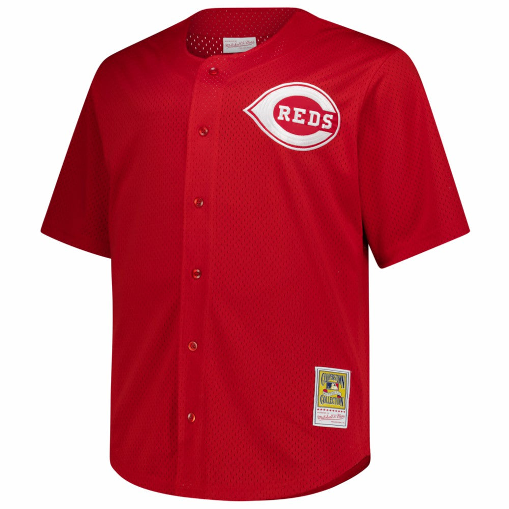 Deion Sanders Cincinnati Reds Mitchell & Ness Big & Tall Cooperstown Mesh Batting Practice Jersey - Red Jerseys