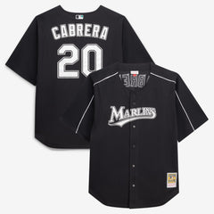 Miguel Cabrera Miami Marlins Mitchell & Ness Big & Tall Cooperstown Mesh Batting Practice Jersey - Black Jerseys