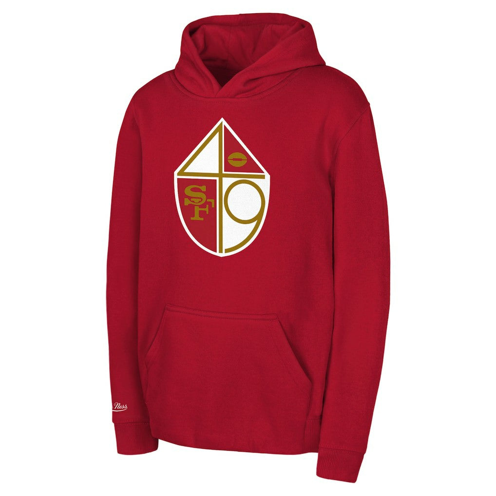 San Francisco 49ers Youth Retro Logo Retro Logo Hoodie - Scarlet Hoodies