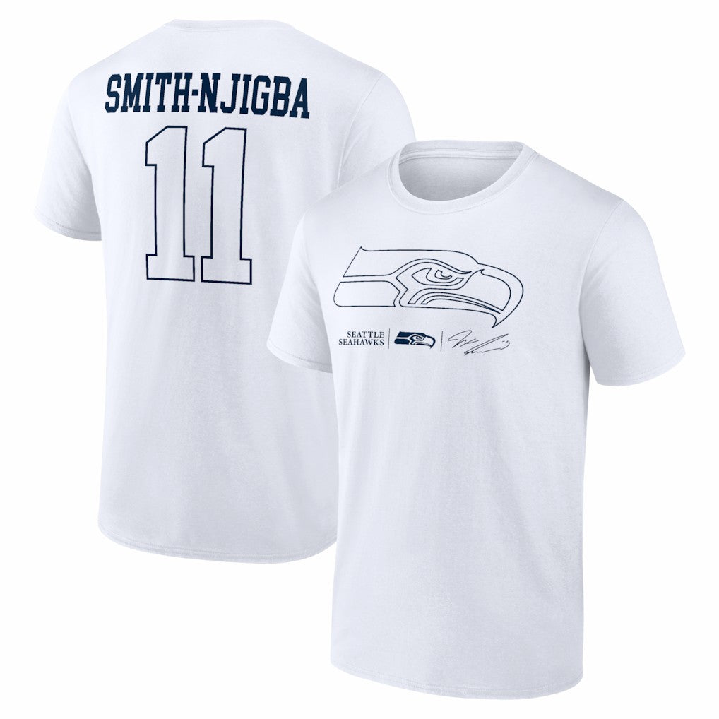 Jaxon Smith-Njigba Seattle Seahawks Tonal Name & Number T-Shirt - White T-shirts