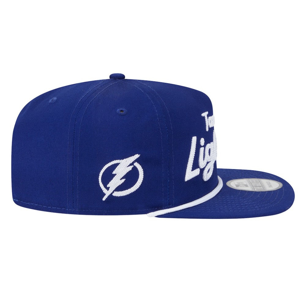Tampa Bay Lightning New Era Team Text Golfer Adjustable Hat - Blue | US 203787572