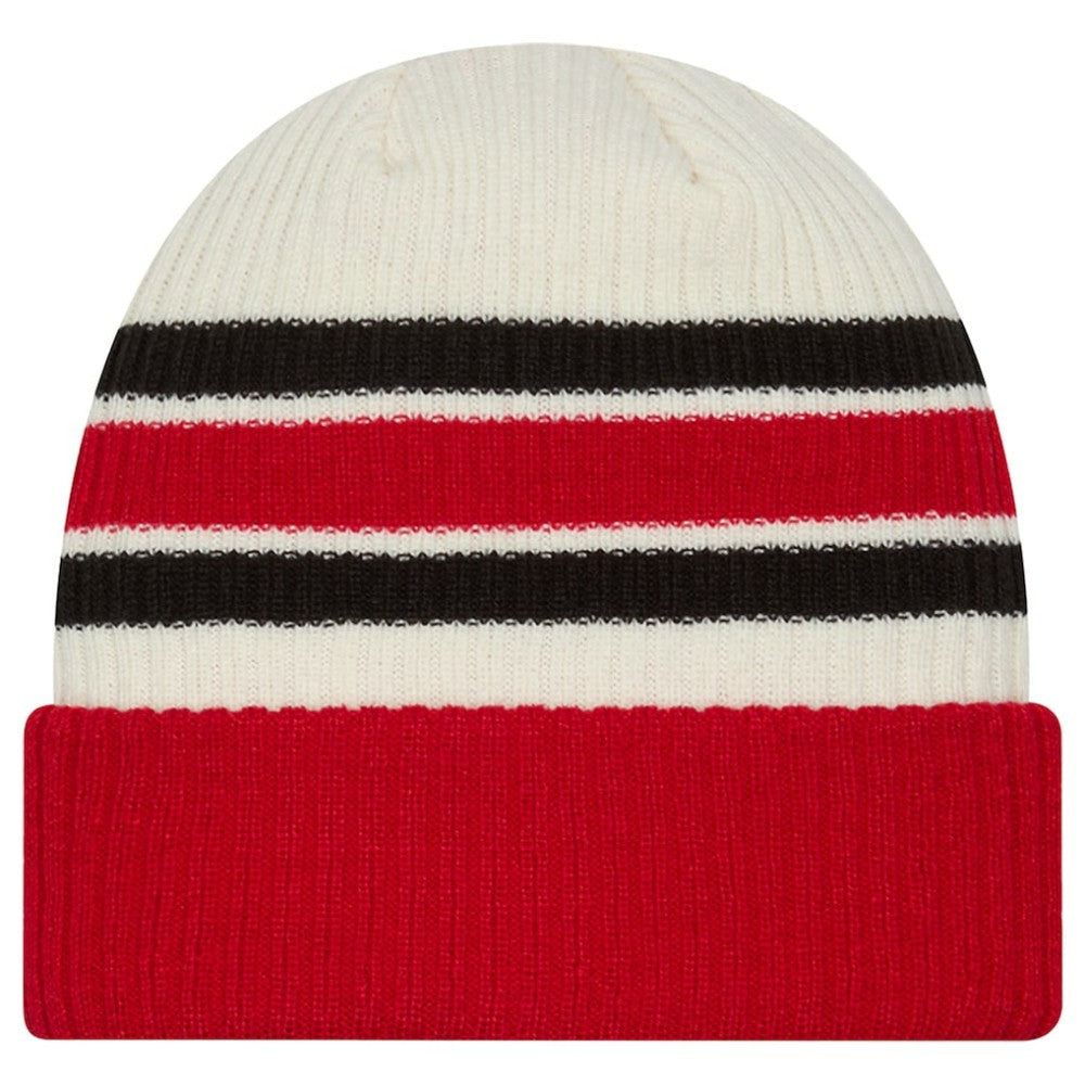 Carolina Hurricanes New Era Vintage Cuffed Knit Hat - Cream/Red | US 203787574
