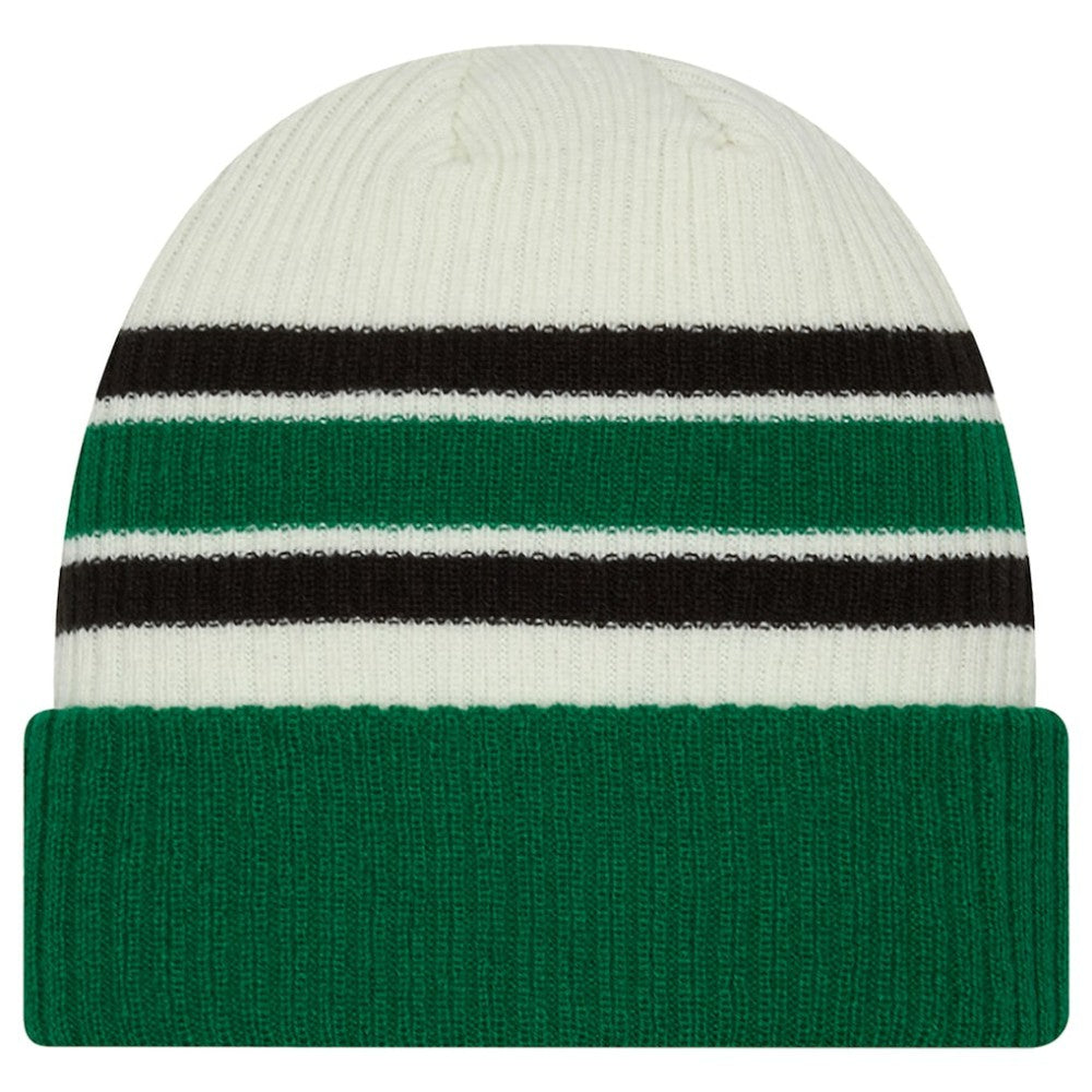 Dallas Stars New Era Vintage Cuffed Knit Hat - Cream/Kelly Green | US 203787576