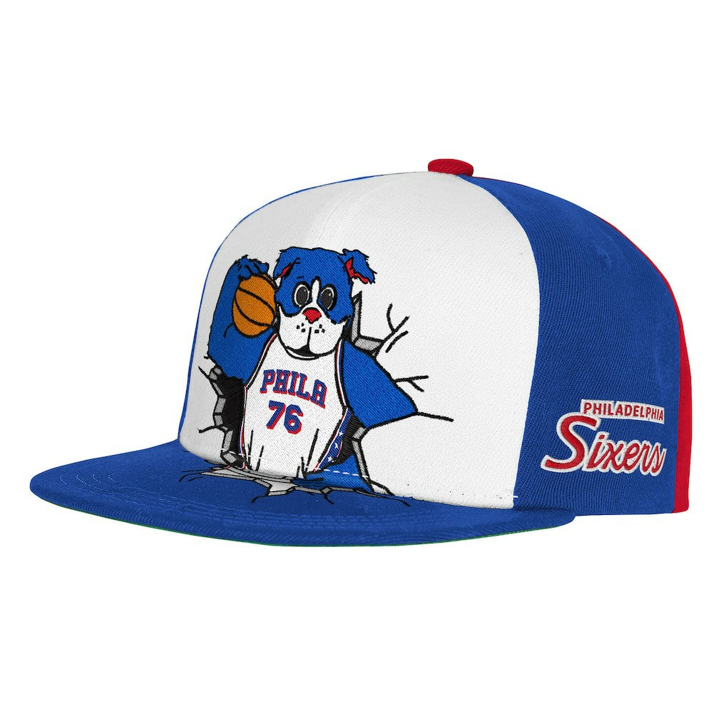 Philadelphia 76ers Youth Mascot Snapback Hat Royal - Mitchell & Ness