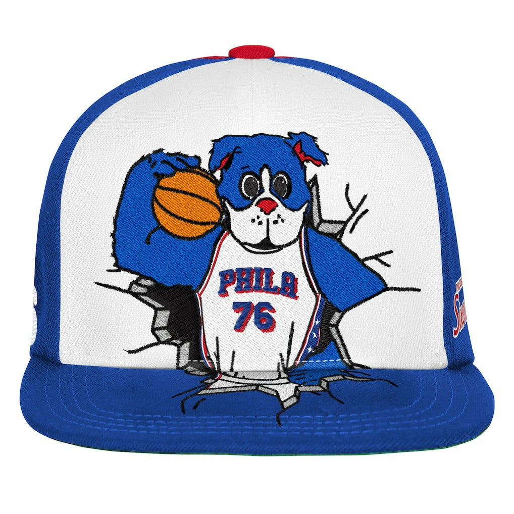 Philadelphia 76ers Youth Mascot Snapback Hat Royal - Mitchell & Ness