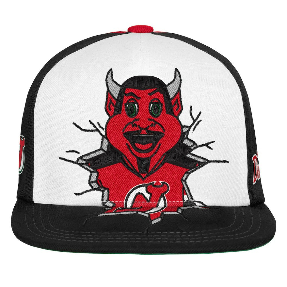 New Jersey Devils Mitchell & Ness Youth Mascot Snapback Hat - Red | US 203788035