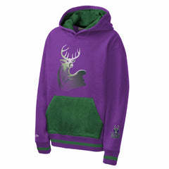 Milwaukee Bucks Youth Playmaker Fashion Fleece Hoodie Purple - Mitchell & Ness