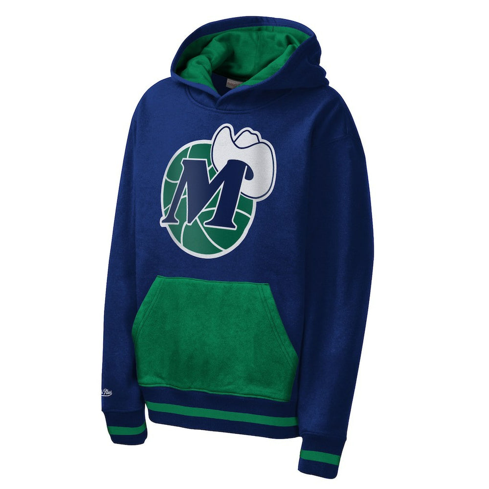 Dallas Mavericks Youth Playmaker Fashion Fleece Hoodie Navy - Mitchell & Ness