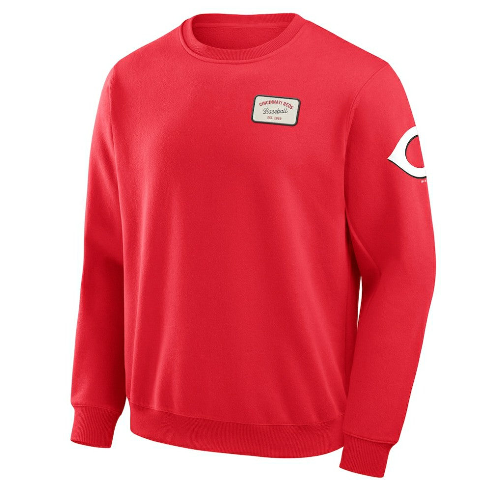 Cincinnati Reds Darius Rucker Collection by Fanatics Washed Crew Neck Pullover Sweatshirt - Red Pullover