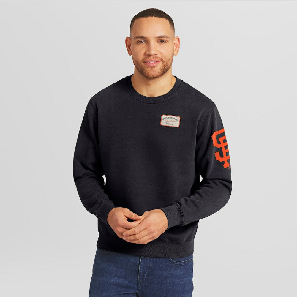 San Francisco Giants Darius Rucker Collection by Fanatics Washed Crew Neck Pullover Sweatshirt - Black Pullover
