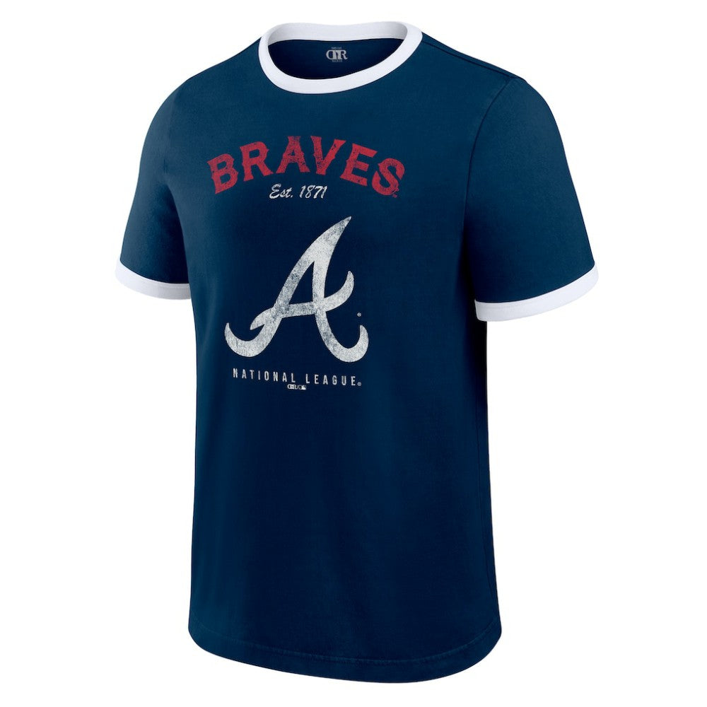 Atlanta Braves Darius Rucker Collection by Fanatics Washed Ringer T-Shirt - Navy T-shirts