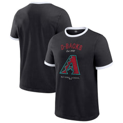 Arizona Diamondbacks Darius Rucker Collection by Fanatics Washed Ringer T-Shirt - Black T-shirts