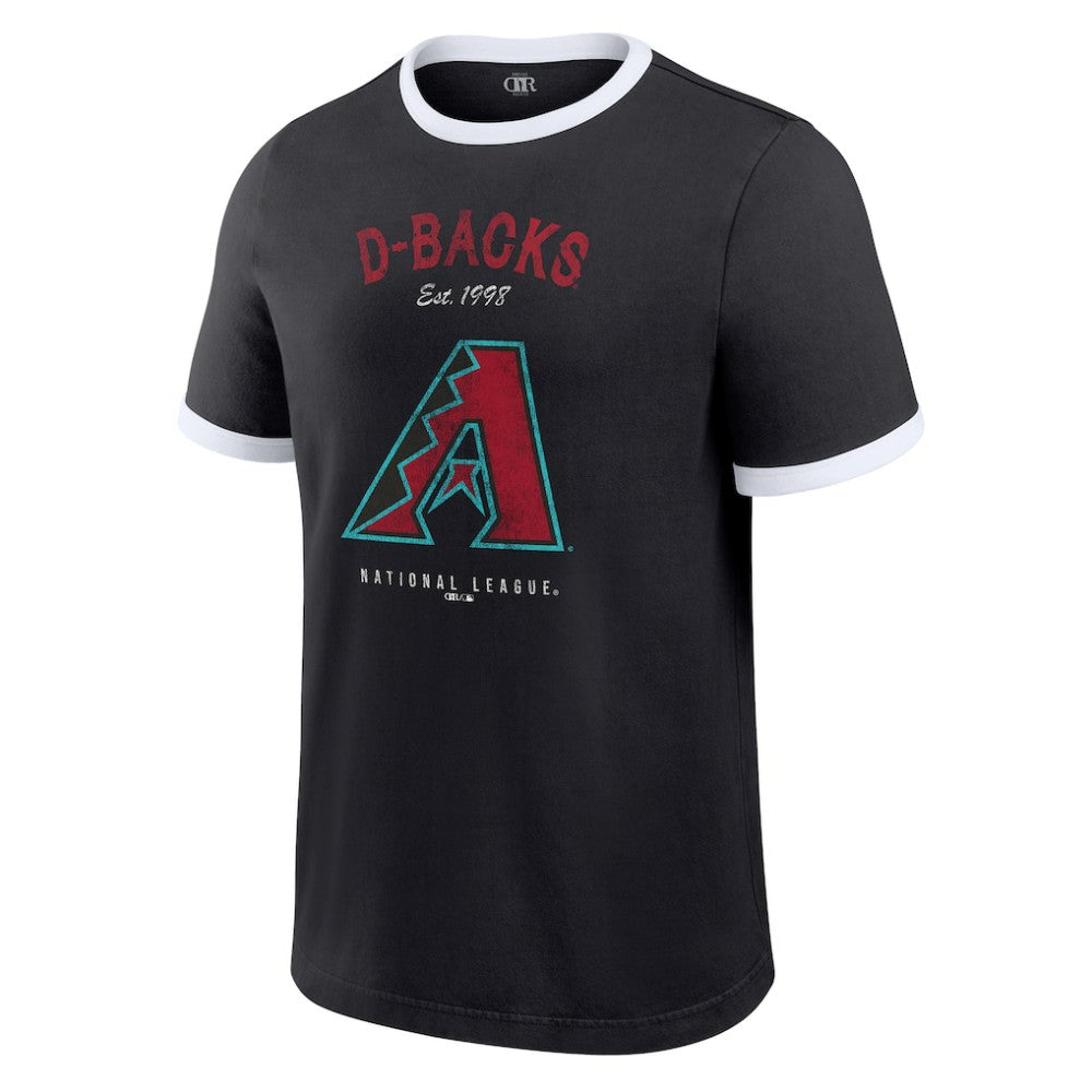 Arizona Diamondbacks Darius Rucker Collection by Fanatics Washed Ringer T-Shirt - Black T-shirts
