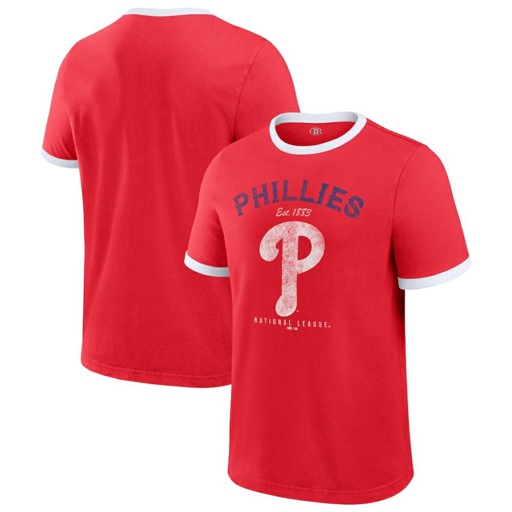Philadelphia Phillies Darius Rucker Collection by Fanatics Washed Ringer T-Shirt - Red T-shirts