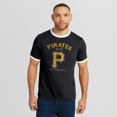Pittsburgh Pirates Darius Rucker Collection by Fanatics Washed Ringer T-Shirt - Black T-shirts