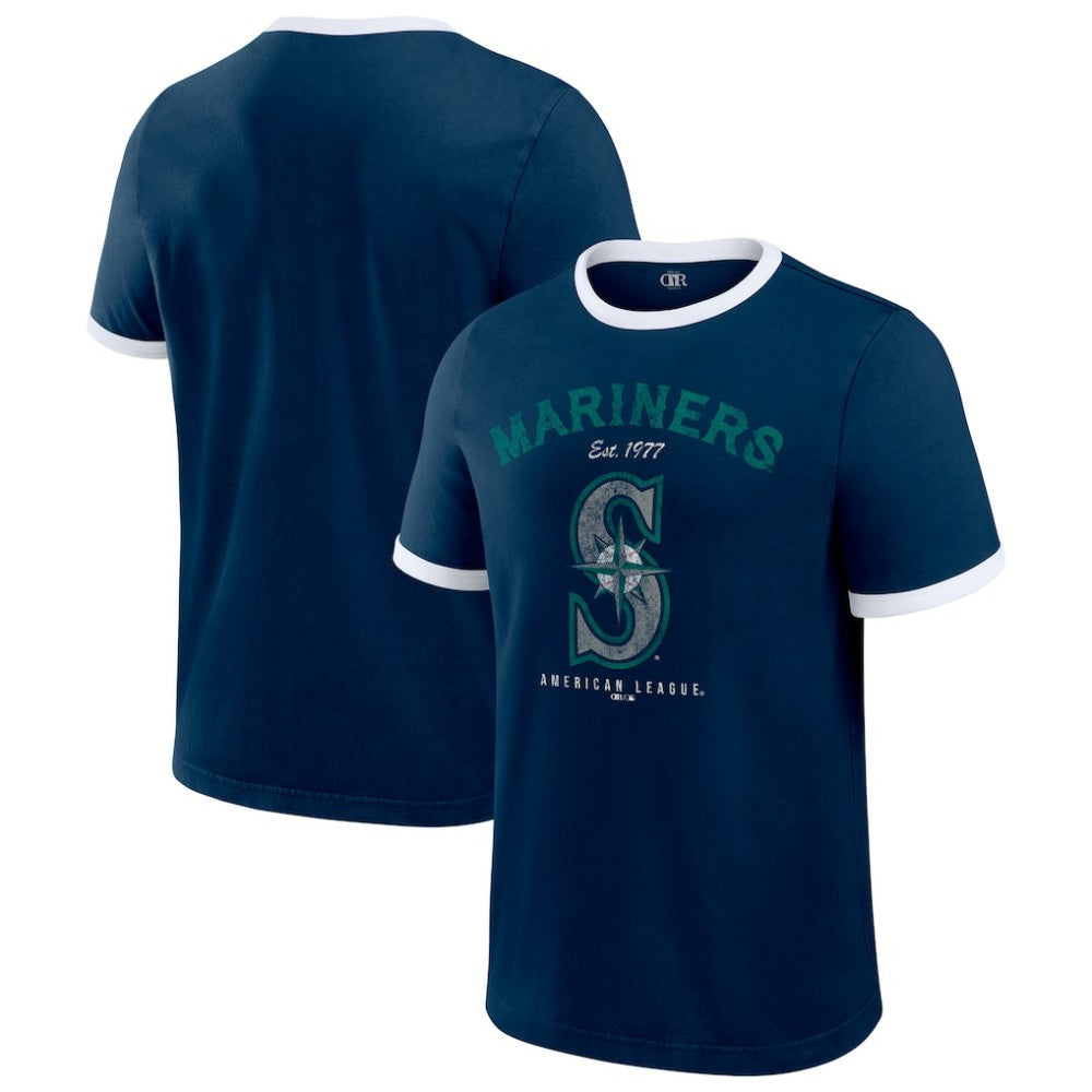 Seattle Mariners Darius Rucker Collection by Fanatics Washed Ringer T-Shirt - Navy T-shirts