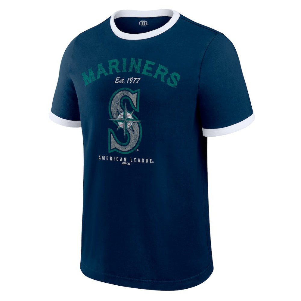 Seattle Mariners Darius Rucker Collection by Fanatics Washed Ringer T-Shirt - Navy T-shirts