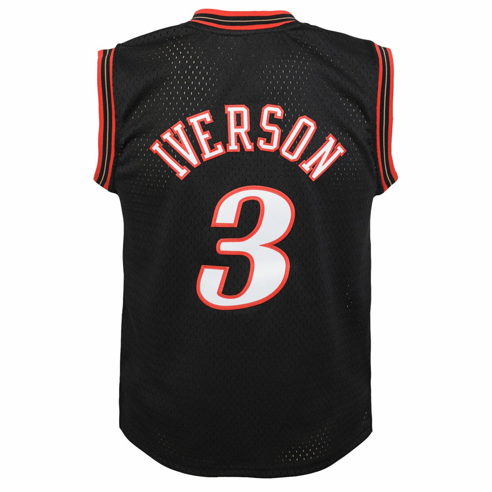 Allen Iverson Philadelphia 76ers Youth 2000-01 Swingman Road Jersey Black - Mitchell & Ness
