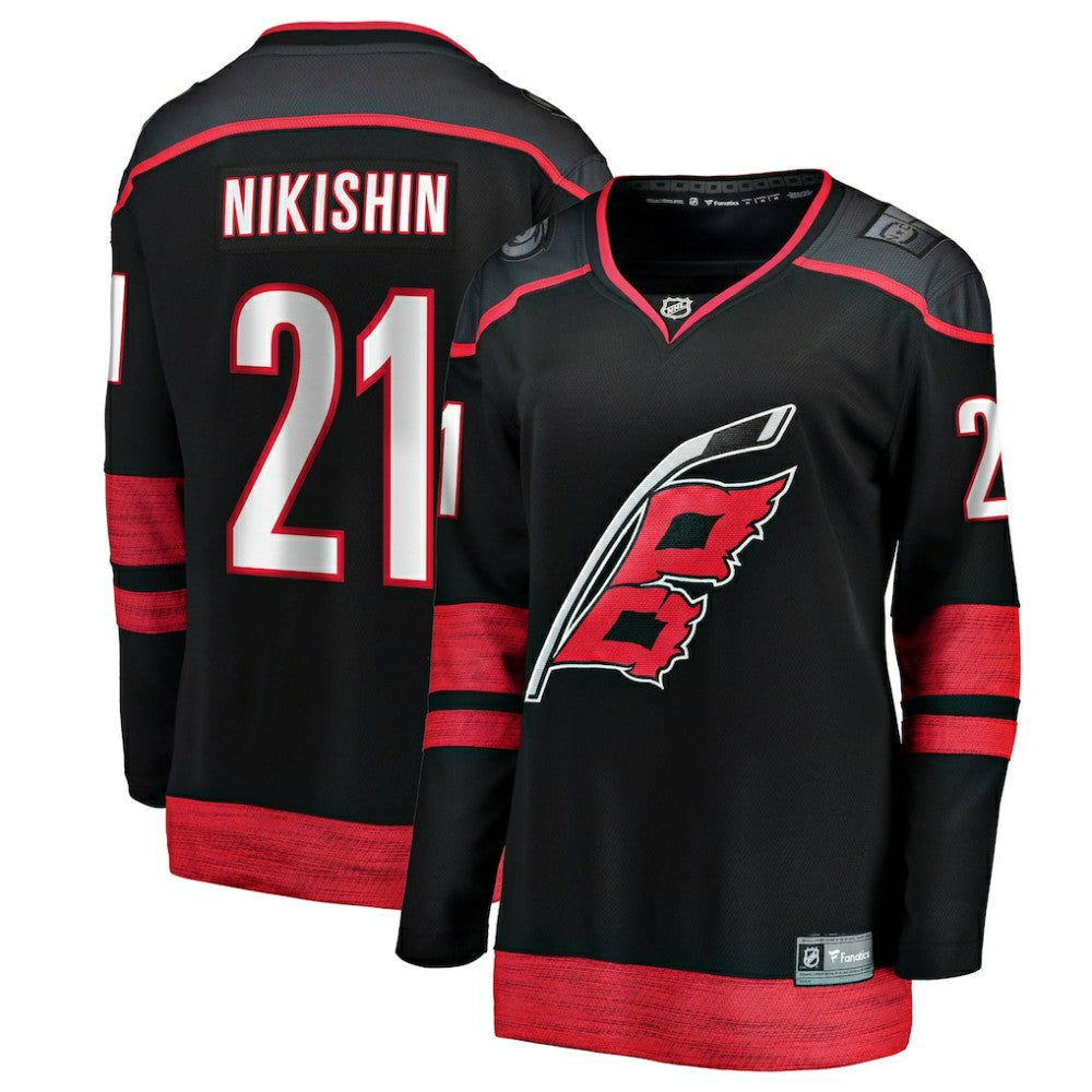 Alexander Nikishin Carolina Hurricanes Fanatics Women's Home Breakaway Jersey - Black | US 203789039