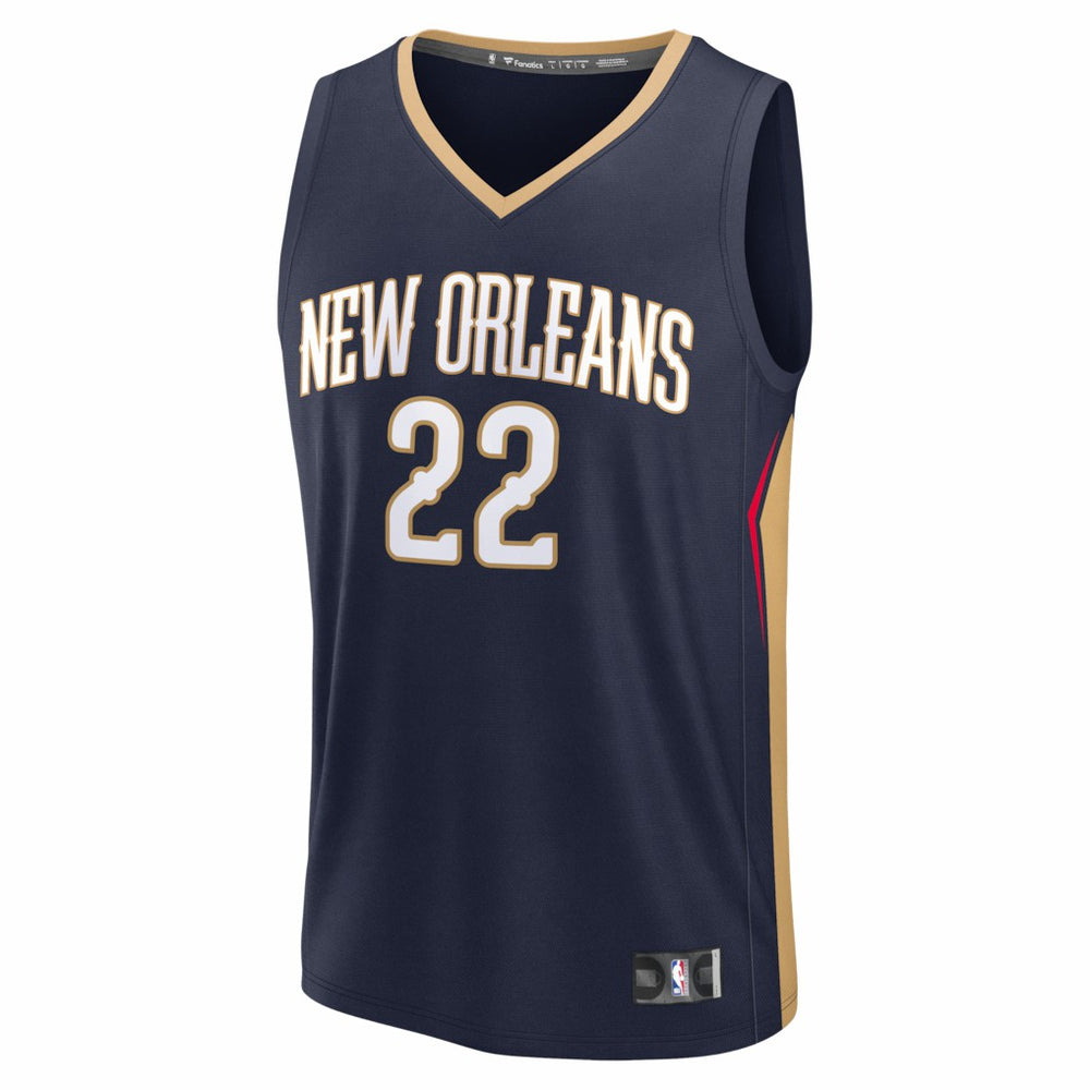 Derik Queen New Orleans Pelicans Fast Break Replica Jersey Icon Edition Navy - Fanatics