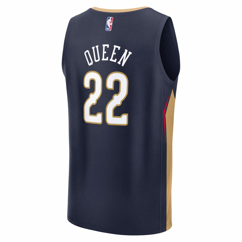 Derik Queen New Orleans Pelicans Fast Break Replica Jersey Icon Edition Navy - Fanatics